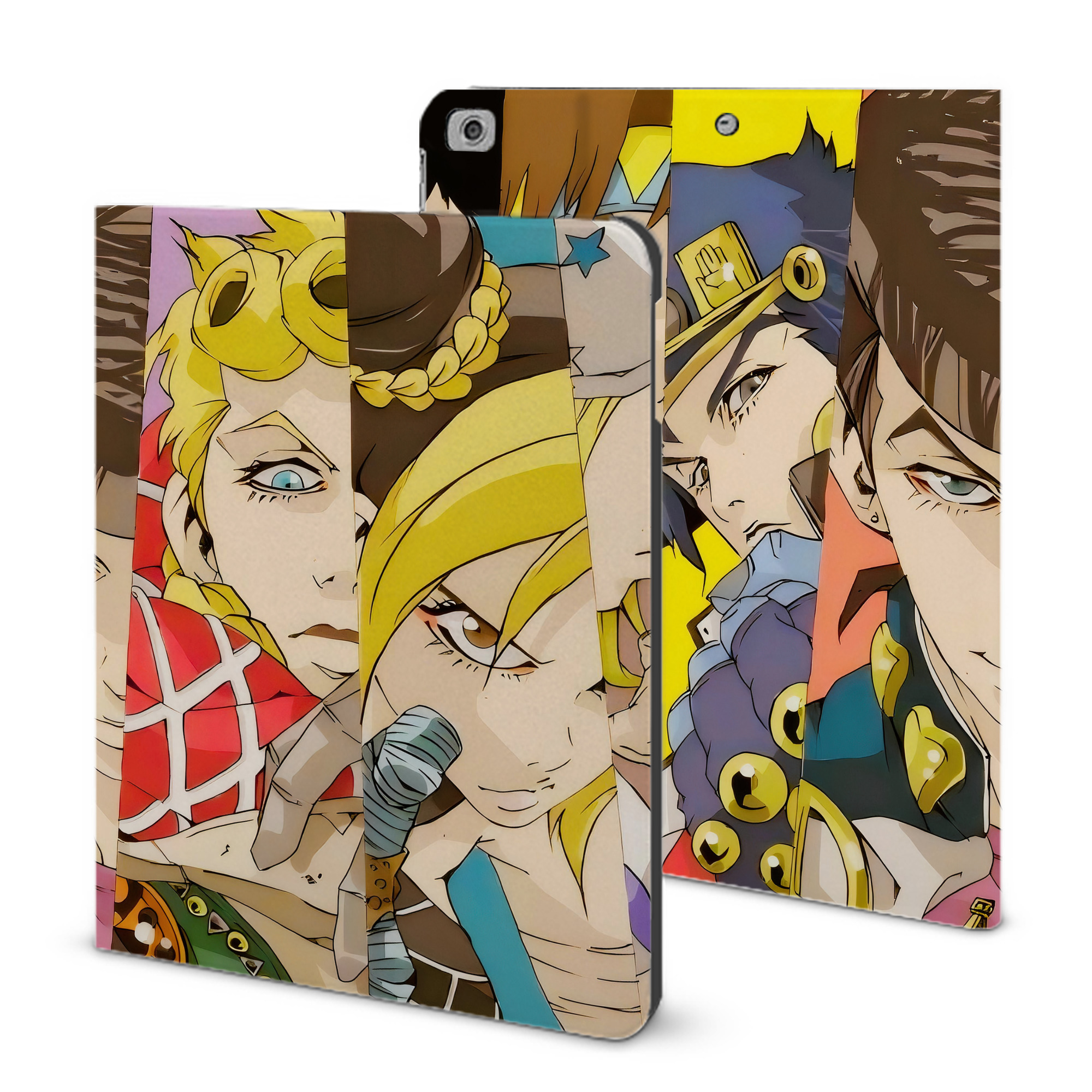 （画像用） ジョジョの奇妙な冒険 JoJo's Bizarre Adventure IPad ケース ブック型 PUレザー TPU 耐衝撃 軽量 薄型 ペン収納なし 全面保護 IPad 各モデル対応